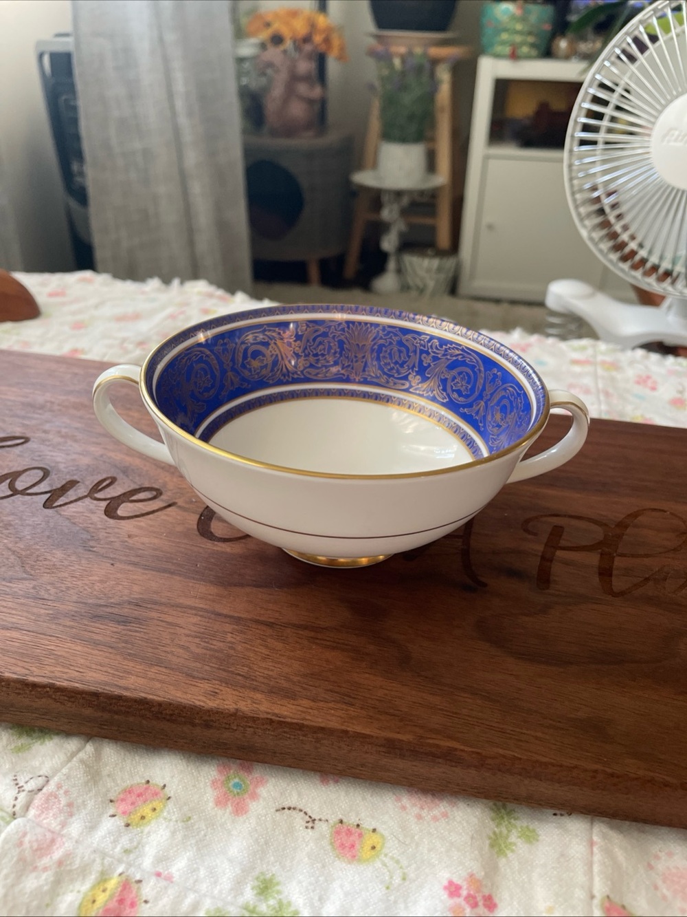 Royal Doulton Royal Windsor Cream Soup Bowl Double Handle‎